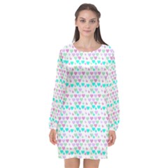 Hearts Butterflies White 1200 Long Sleeve Chiffon Shift Dress  by snowwhitegirl