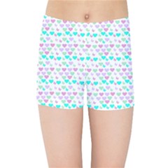 Hearts Butterflies White 1200 Kids Sports Shorts by snowwhitegirl