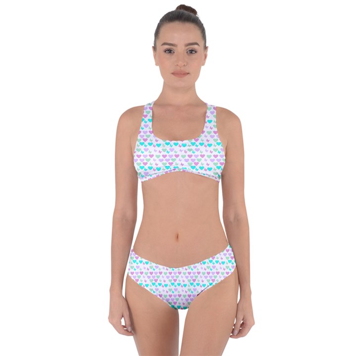 Hearts Butterflies White 1200 Criss Cross Bikini Set