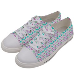 Hearts Butterflies White 1200 Women s Low Top Canvas Sneakers by snowwhitegirl