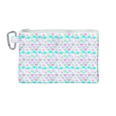 Hearts Butterflies White 1200 Canvas Cosmetic Bag (medium) by snowwhitegirl