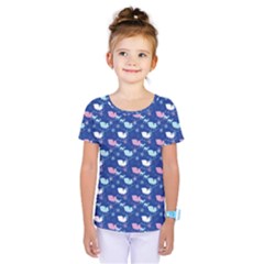 Snow Sleigh Deer Blue Kids  One Piece Tee