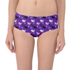 Snow Sleigh Deer Purple Mid-waist Bikini Bottoms by snowwhitegirl