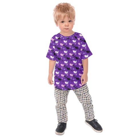 Snow Sleigh Deer Purple Kids Raglan Tee by snowwhitegirl