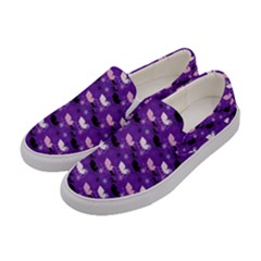 Snow Sleigh Deer Purple Women s Canvas Slip Ons by snowwhitegirl