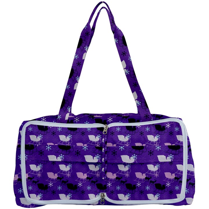 Snow Sleigh Deer Purple Multi Function Bag	