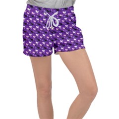 Snow Sleigh Deer Purple Women s Velour Lounge Shorts by snowwhitegirl