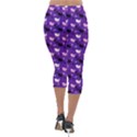 Snow Sleigh Deer Purple Lightweight Velour Capri Leggings  View2