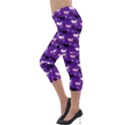 Snow Sleigh Deer Purple Lightweight Velour Capri Leggings  View3