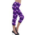 Snow Sleigh Deer Purple Lightweight Velour Capri Leggings  View4