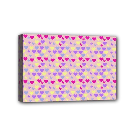 Hearts Butterflies Pink 1200 Mini Canvas 6  X 4  by snowwhitegirl