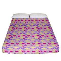 Hearts Butterflies Pink 1200 Fitted Sheet (california King Size) by snowwhitegirl