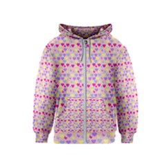 Hearts Butterflies Pink 1200 Kids  Zipper Hoodie by snowwhitegirl