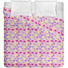 Hearts Butterflies Pink 1200 Duvet Cover Double Side (king Size) by snowwhitegirl