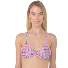 Hearts Butterflies Pink 1200 Reversible Tri Bikini Top by snowwhitegirl