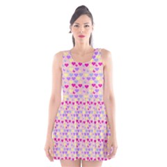 Hearts Butterflies Pink 1200 Scoop Neck Skater Dress by snowwhitegirl