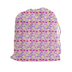 Hearts Butterflies Pink 1200 Drawstring Pouches (xxl) by snowwhitegirl