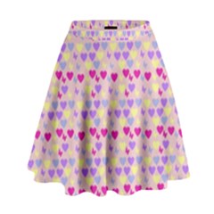 Hearts Butterflies Pink 1200 High Waist Skirt by snowwhitegirl