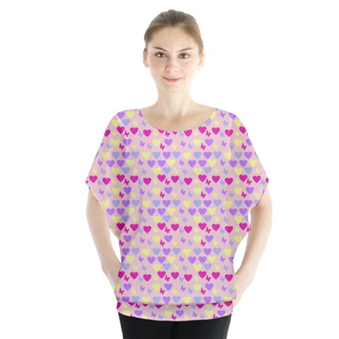 Hearts Butterflies Pink 1200 Blouse by snowwhitegirl