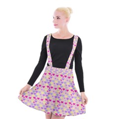 Hearts Butterflies Pink 1200 Suspender Skater Skirt