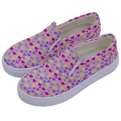 Hearts Butterflies Pink 1200 Kids  Canvas Slip Ons by snowwhitegirl