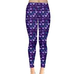 Hearts Butterflies Blue Leggings  by snowwhitegirl