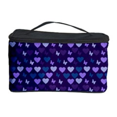 Hearts Butterflies Blue Cosmetic Storage Case by snowwhitegirl