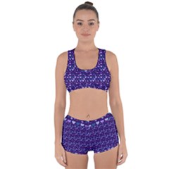 Hearts Butterflies Blue Racerback Boyleg Bikini Set by snowwhitegirl