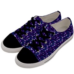 Hearts Butterflies Blue Men s Low Top Canvas Sneakers by snowwhitegirl