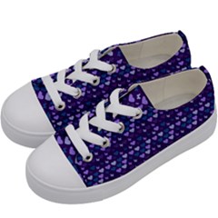 Hearts Butterflies Blue Kids  Low Top Canvas Sneakers by snowwhitegirl