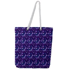 Hearts Butterflies Blue Full Print Rope Handle Tote (large) by snowwhitegirl