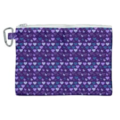 Hearts Butterflies Blue Canvas Cosmetic Bag (xl) by snowwhitegirl