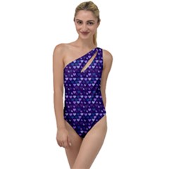 Hearts Butterflies Blue To One Side Swimsuit by snowwhitegirl