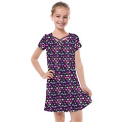 Hearts Butterflies Blue Pink Kids  Cross Web Dress