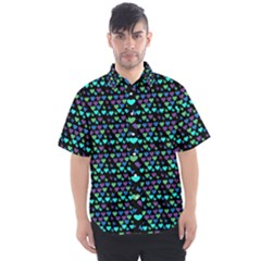 Hearts Butterflies Black Men s Short Sleeve Shirt