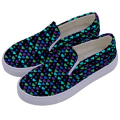 Hearts Butterflies Black Kids  Canvas Slip Ons by snowwhitegirl