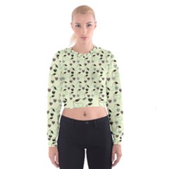 Heart Cherries Mint Cropped Sweatshirt by snowwhitegirl