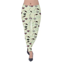 Heart Cherries Mint Velvet Leggings by snowwhitegirl