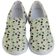 Heart Cherries Mint Kid s Lightweight Slip Ons