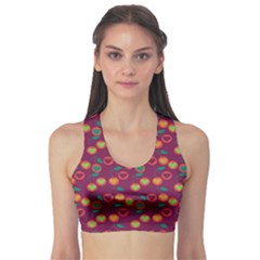 Heart Cherries Magenta Sports Bra