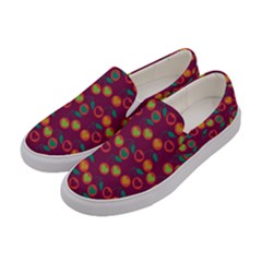 Heart Cherries Magenta Women s Canvas Slip Ons