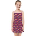 Heart Cherries Magenta Kids Summer Sun Dress View1