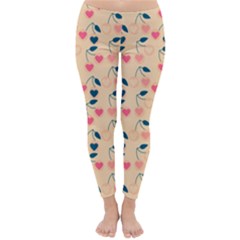 Heart Cherries Cream Classic Winter Leggings by snowwhitegirl