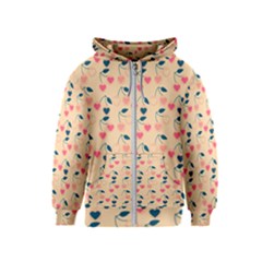 Heart Cherries Cream Kids  Zipper Hoodie by snowwhitegirl