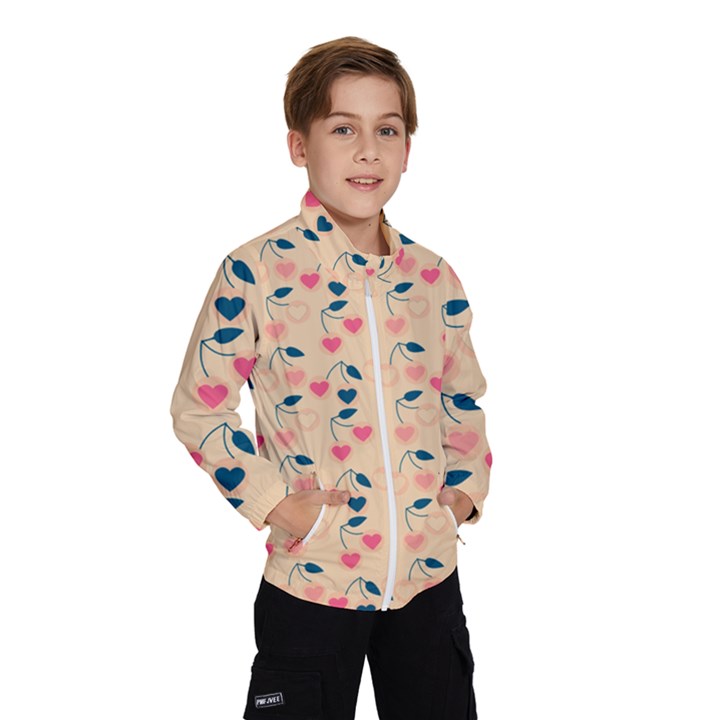 Heart Cherries Cream Windbreaker (Kids)