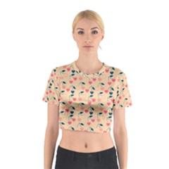 Heart Cherries Cream Cotton Crop Top by snowwhitegirl