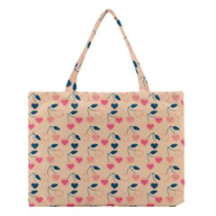 Heart Cherries Cream Medium Tote Bag by snowwhitegirl