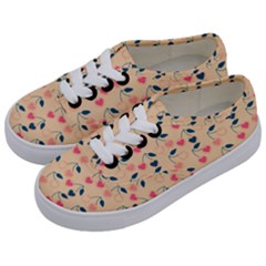 Heart Cherries Cream Kids  Classic Low Top Sneakers by snowwhitegirl