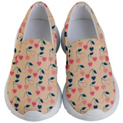 Heart Cherries Cream Kid s Lightweight Slip Ons by snowwhitegirl