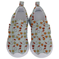 Heart Cherries Grey Velcro Strap Shoes